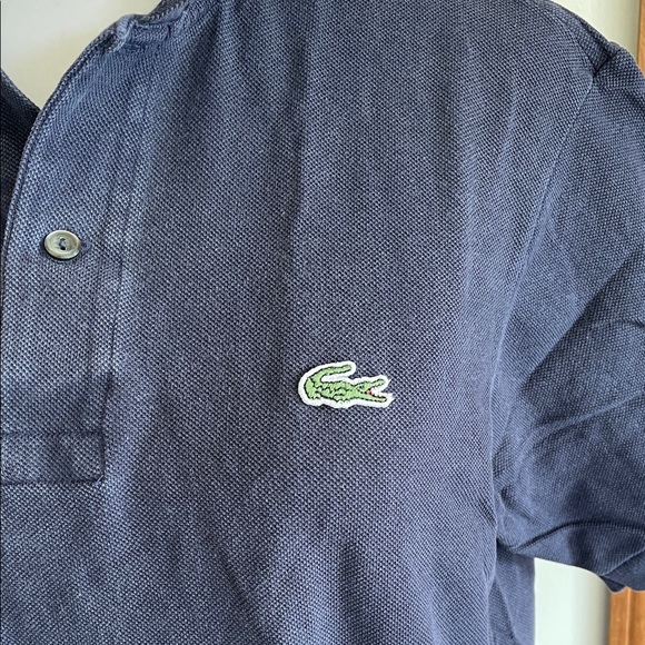 LACOSTE Navy Polo Button Down Short Sleeve Shirt Small - Picture 7 of 16